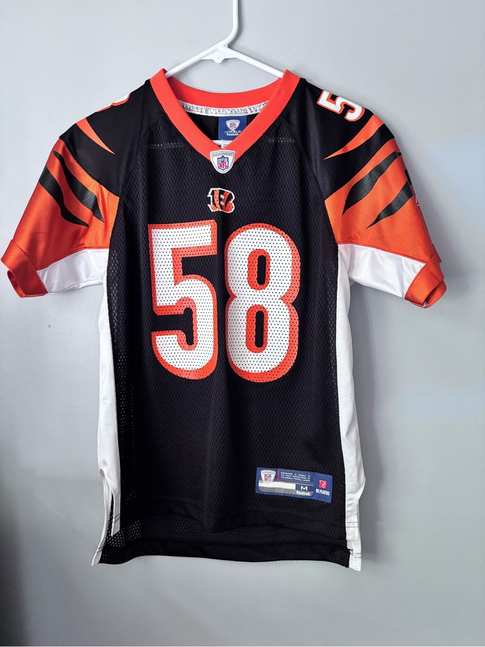 Reebok Kids Black and Orange #58 Bengals Jersey